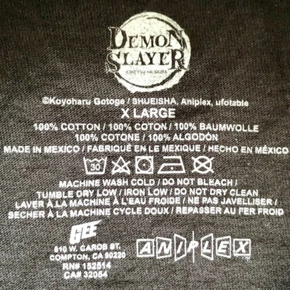 Demon Slayer, NEZUKO KAMADO,‎ T Shirt, Anime, Shirt, Black, XL, Nice Condition - Picture 5 of 5